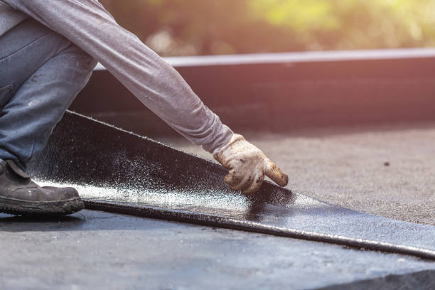 Professional Basement Waterproofing technician working in Palo, MI